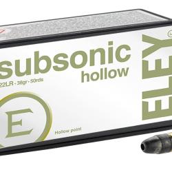 Cartouches Eley Subsonic Hollow point cal .22 LR