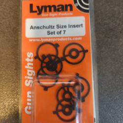 Inserts LYMAN pour Guidon Anschultz size set de 7 insert m&eacute;tal