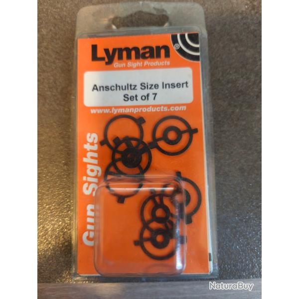 Inserts LYMAN pour Guidon Anschultz size set de 7 insert m�tal
