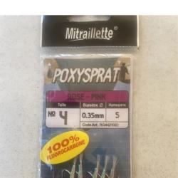 Mitraillette Ragot PoxySprat rose - 5 hame&ccedil;ons n&deg;4 - 0,35 mm - neuf - RG4421022