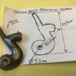 VENDU PAR LE-CUIRASSIER N&deg;22 CHIEN DROIT POUR FUSIL DE CHASSE A CHIENS PERCUSSION CENTRALE