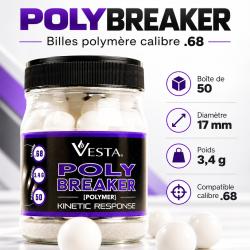 BILLES VESTA POLYBREAKER CAL.68 - BO&Icirc;TE DE 50