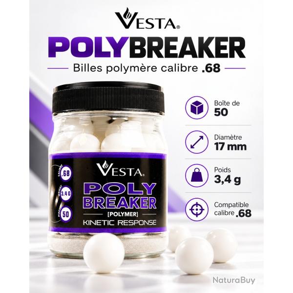 BILLES VESTA POLYBREAKER CAL.68 - BO�TE DE 50