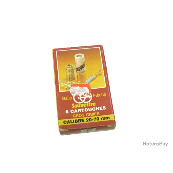 Boite de 6 cartouches a balle  20-70 Sauvestre gros gibier