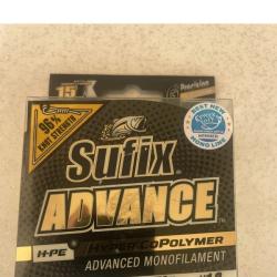 Sufix Advance 150 m - Nylon 0.23 mm - 5 kg - Jaune fluo - Neuf
