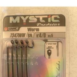 Mystic Worm 4/0 - Blister de 5 hame&ccedil;ons - 7347WM - Neufs