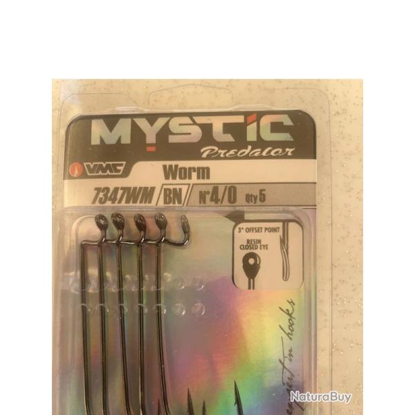 Mystic Worm 4/0 - Blister de 5 hame�ons - 7347WM - Neufs