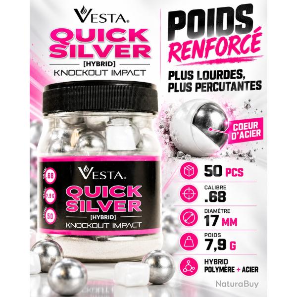 BILLES VESTA QUICKSILVER CAL.68 - BO�TE DE 50