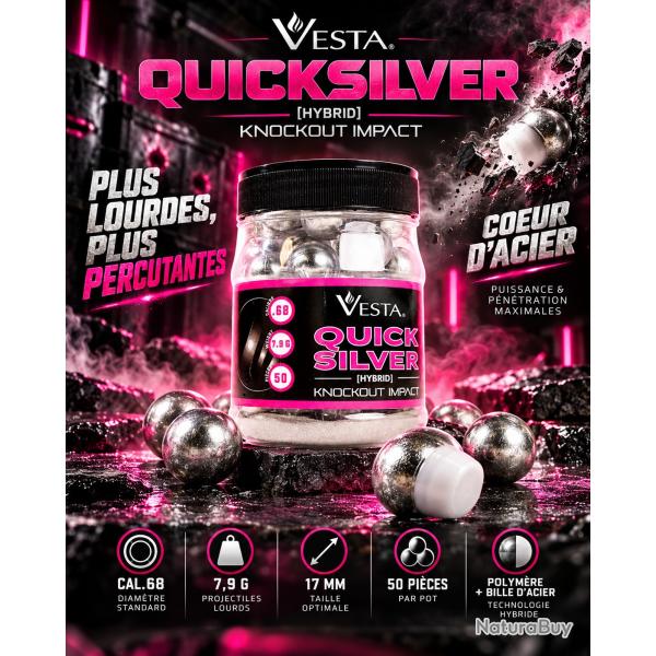 BILLES VESTA QUICKSILVER CAL.68 - BO�TE DE 50