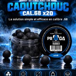 BILLES CAOUTCHOUC CAL.68 - BO&Icirc;TE DE 20