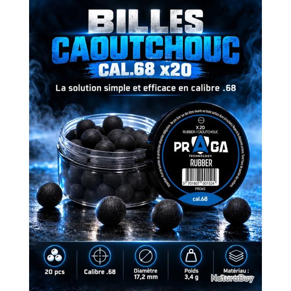 BILLES CAOUTCHOUC CAL.68 - BO�TE DE 20