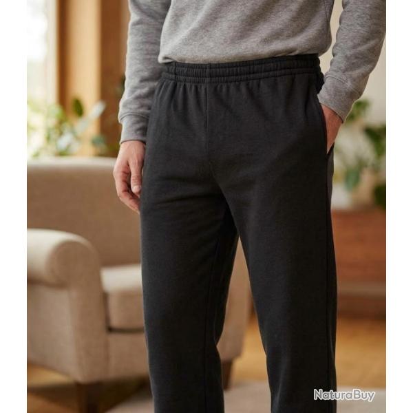 CHALLENGER VADIM1 -- Jogging molleton bas droit noir : le confort absolu au quotidien XL