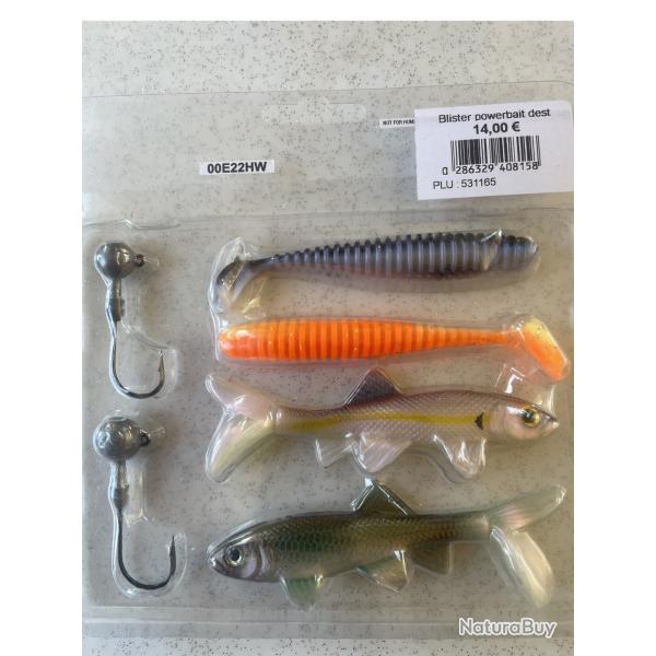 PowerBait - Blister 4 leurres + 2 t�tes plomb�es - REF 531165