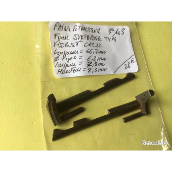 VENDU PAR LE-CUIRASSIER PAIRE EXTRACTEURS FUSIL  JUXTAPOSE TYPE ROBUST  CAL 12