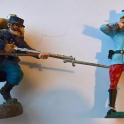 Soldats de plomb Fran&ccedil;ais WW1 Poilu et Chasseur (Lot14)