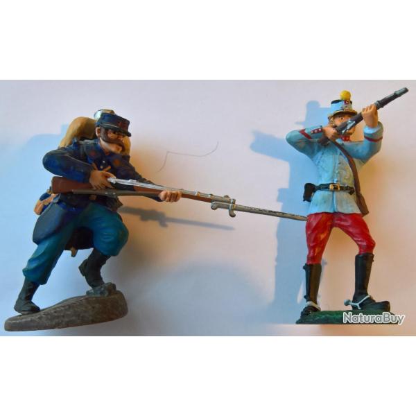 Soldats de plomb Fran�ais WW1 Poilu et Chasseur (Lot14)