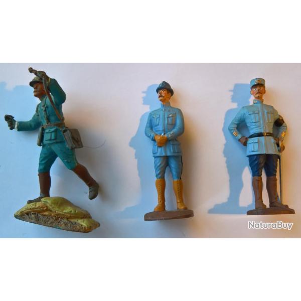 Soldats de plomb Fran�ais WW1 officiers (lot15)