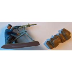 Soldats de plomb Fran&ccedil;ais WW1 Mitrailleur (lot19)