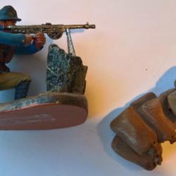 Soldat de plomb Fran&ccedil;ais WW1 Chauchat (lot23)