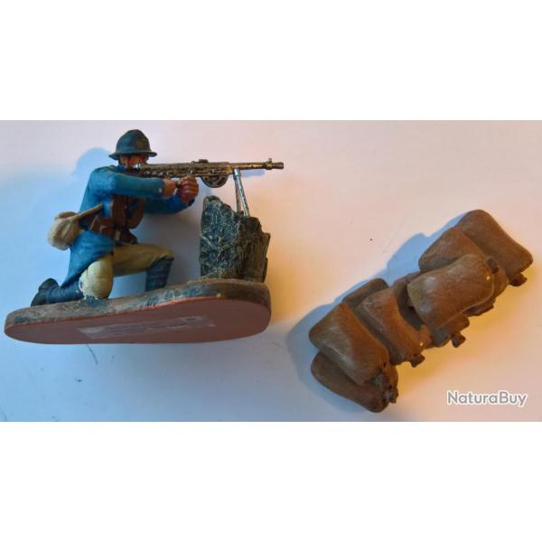 Soldat de plomb Fran�ais WW1 Chauchat (lot23)