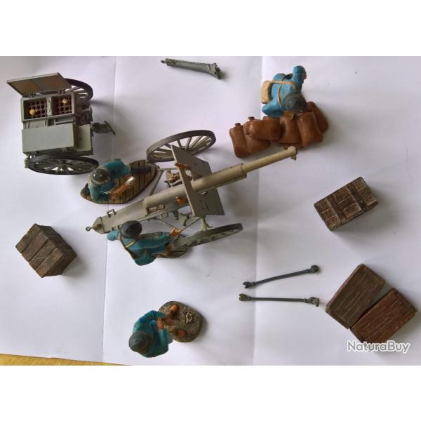 Lot canon de 75, pointeur, artilleur, tireur, chef, accessoires... Fran�ais WW1 (lot30)