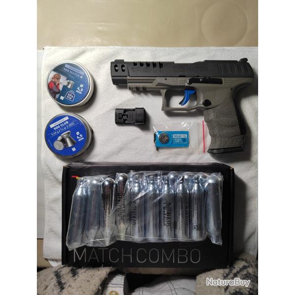 Pistolet Walther Co2 Q5 Match combo cal. 4.5 mm plombs de chez Umarex