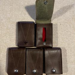 5 &eacute;tuis ceinture en cuir pour cartouches cal.12