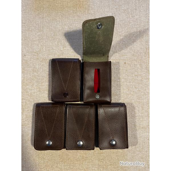 5 �tuis ceinture en cuir pour cartouches cal.12