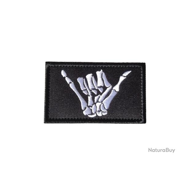 Patch Shaka Noir - velcro - Livraison gratuite