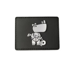 Patch Rhino - Noir - PVC - velcro - Livraison gratuite