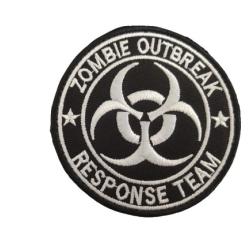 Patch Zombie Outbreak - Noir-Blanc - velcro - Livraison gratuite