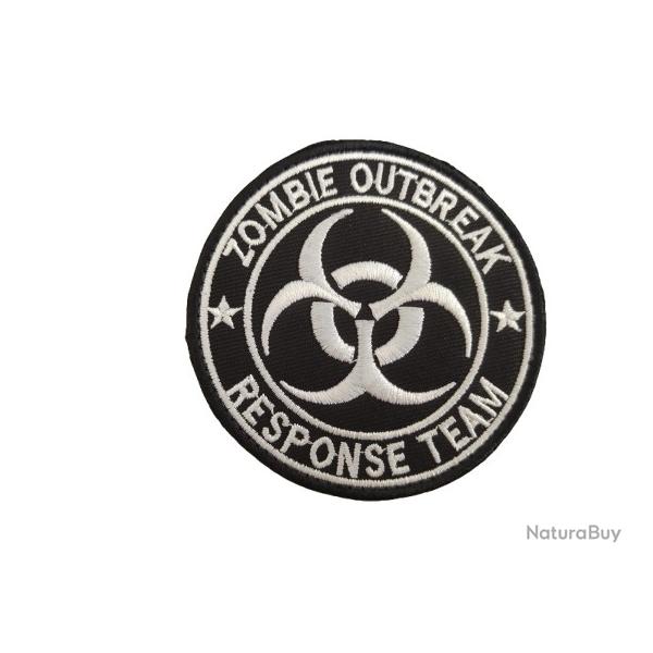 Patch Zombie Outbreak - Noir-Blanc - velcro - Livraison gratuite