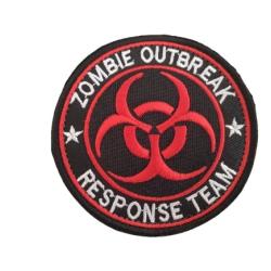 Patch Zombie Outbreak - Noir-Rouge-Blanc - velcro - Livraison gratuite
