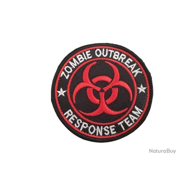 Patch Zombie Outbreak - Noir-Rouge-Blanc - velcro - Livraison gratuite