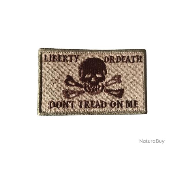 Patch Drapeau - Pirate Liberty of Death - Beige - velcro - Livraison gratuite