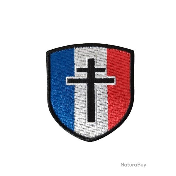 Ecusson/patch - France - Croix de la lorraine - v2 - velcro - Livraison gratuite