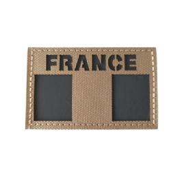 Patch Drapeau - France - Beige-Noir - Velcro - 8 x 5 cm - Livraison gratuite