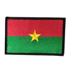 Patch Drapeau Burkina Faso - velcro - Livraison gratuite