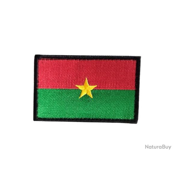 Patch Drapeau Burkina Faso - velcro - Livraison gratuite