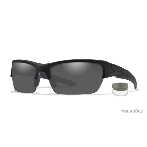 Lunettes balistiques WX Valor MIL-PRF-32432A kit - Noir mat / Grey + Clear