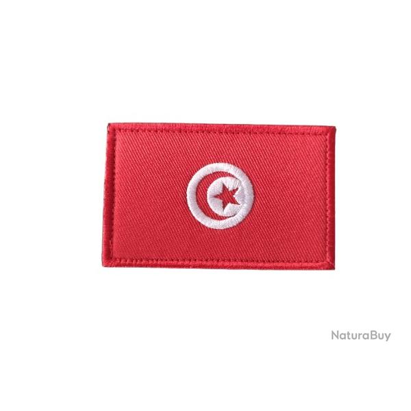 Patch Drapeau Tunisie - velcro - Livraison gratuite