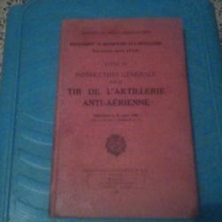 Instruction G&eacute;n&eacute;rale sur le Tir de l'Artillerie Anti- A&eacute;rienne -1951