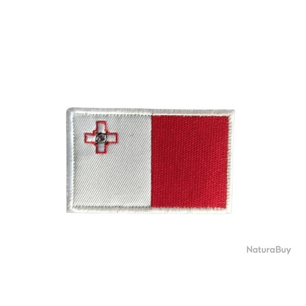 Patch Drapeau Malte - velcro - Livraison gratuite