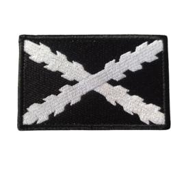 Patch Drapeau Espagne - Croix de Bourgogne Noire - velcro - Livraison gratuite