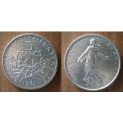 France 5 Francs 1961 Semeuse Franc Argent Frcs Frs Frc