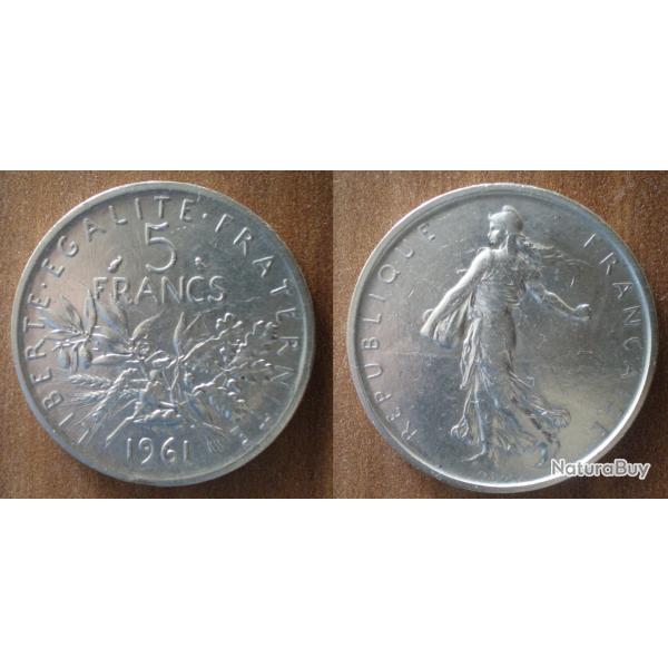France 5 Francs 1961 Semeuse Franc Argent Frcs Frs Frc