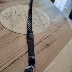 bretelle fusil cuir tress&eacute;