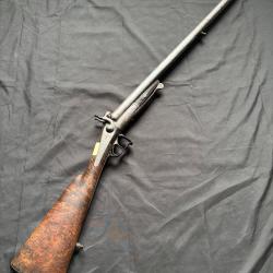 Fusil de chasse calibre 16 &agrave; broche - grav&eacute; luxe et canon damas