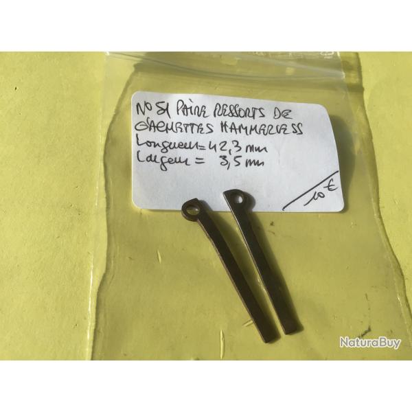 VENDU PAR LE-CUIRASSIER N�51 PAIRE DE RESSORTS GACHETTE HAMMERLEES FUSIL  CAL 12