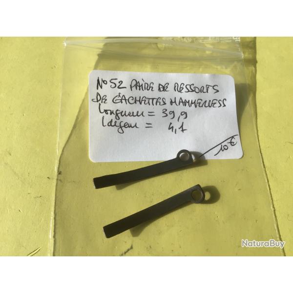 VENDU PAR LE-CUIRASSIER N�52 PAIRE DE RESSORTS GACHETTE HAMMERLEES FUSIL  CAL 12